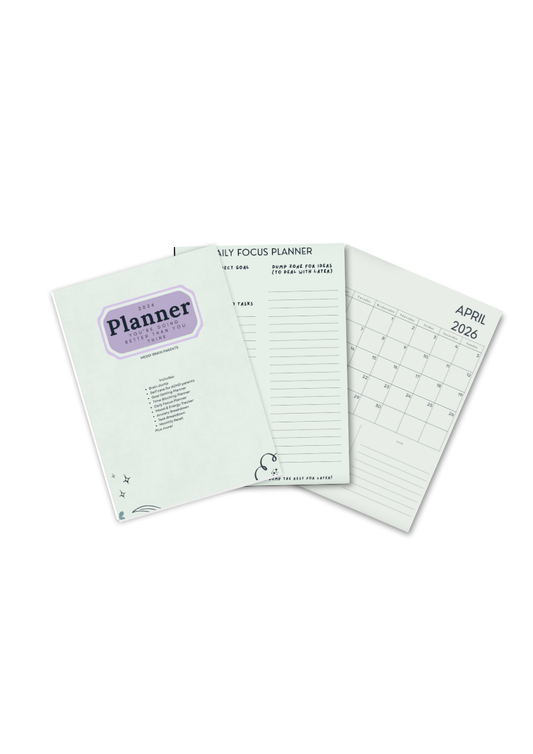 Digital and printable ADHD parent planner by Messy Brain Parents, featuring daily scheduling pages for overwhelmed parents.