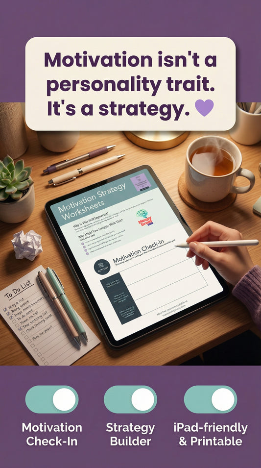 Free Motivation Strategy Worksheets for ADHD Brains 💜