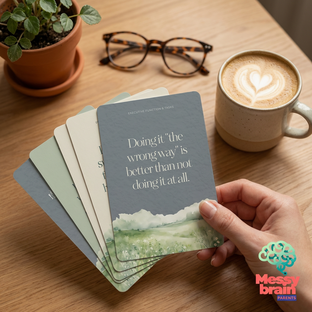 Neurodiversity affirmation cards for ADHD and autism, featuring colorful designs and positive messages for neuroaffirming support.