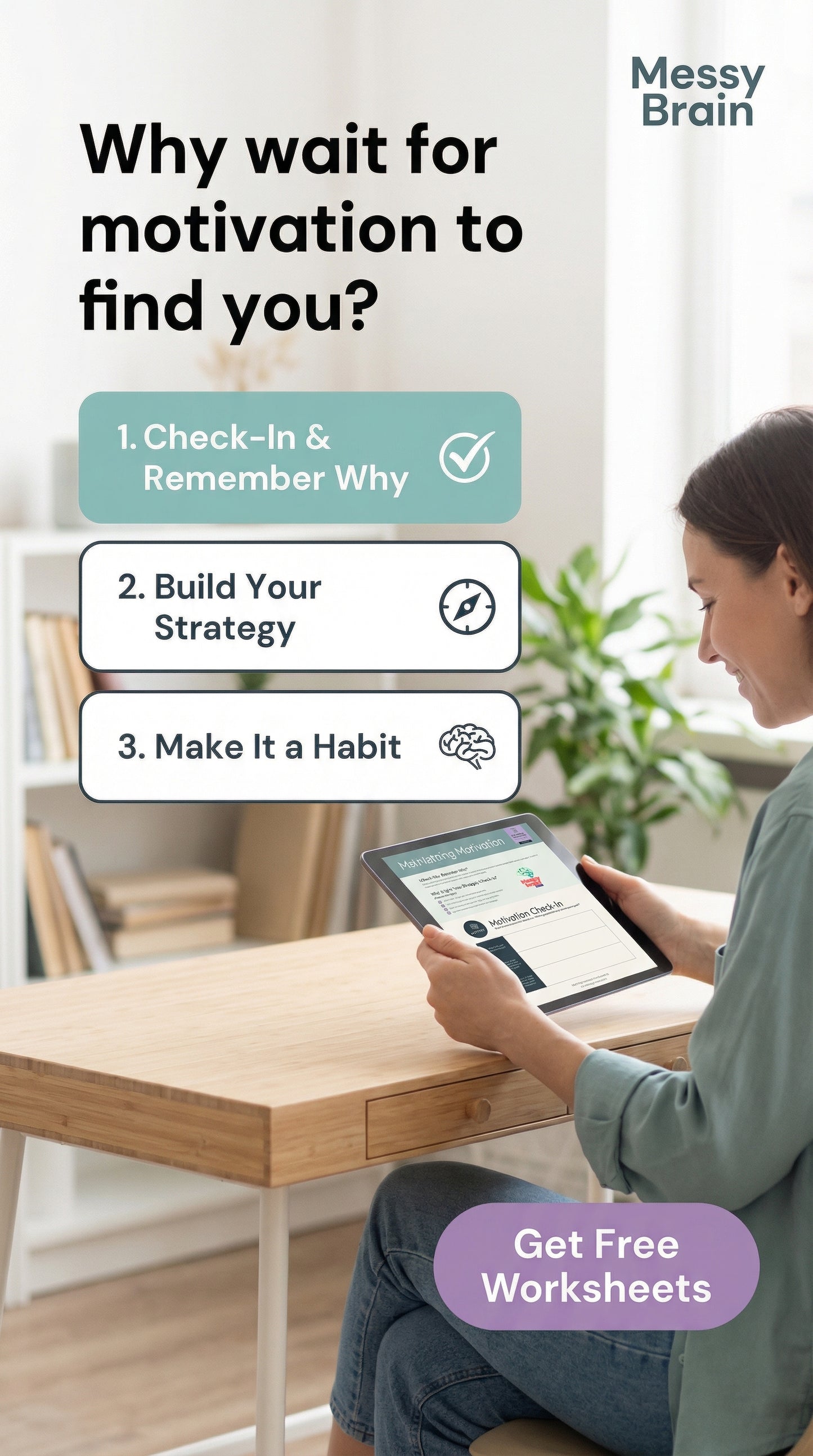 Free Motivation Strategy Worksheets for ADHD Brains 💜