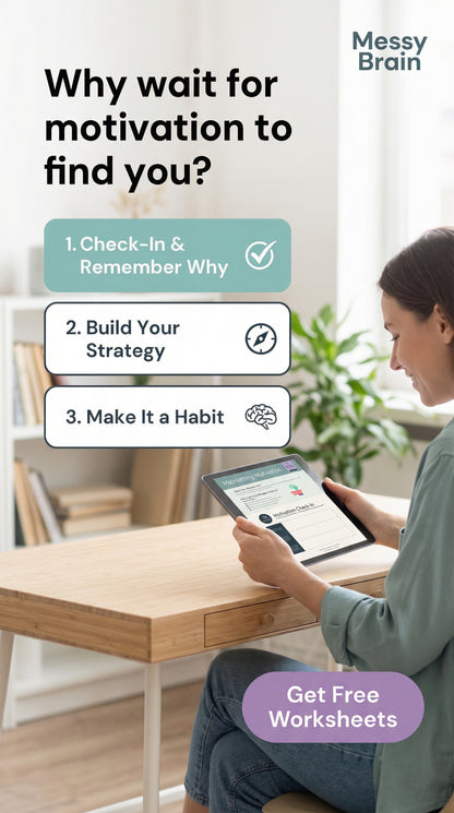 Free Motivation Strategy Worksheets for ADHD Brains 💜